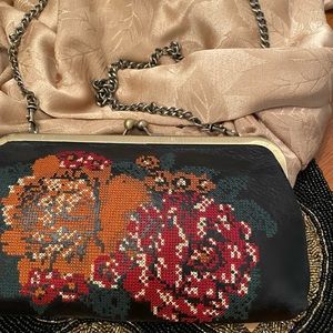 Cross stitch clutch
